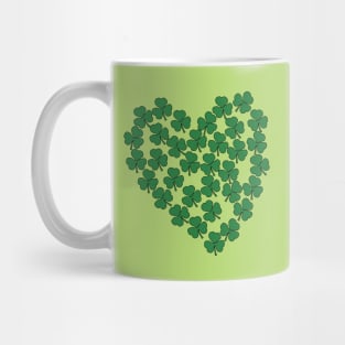 Green Shamrock Heart St Patricks Day Mug